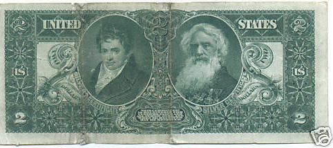 1896 Educational series two dollar silver certificate